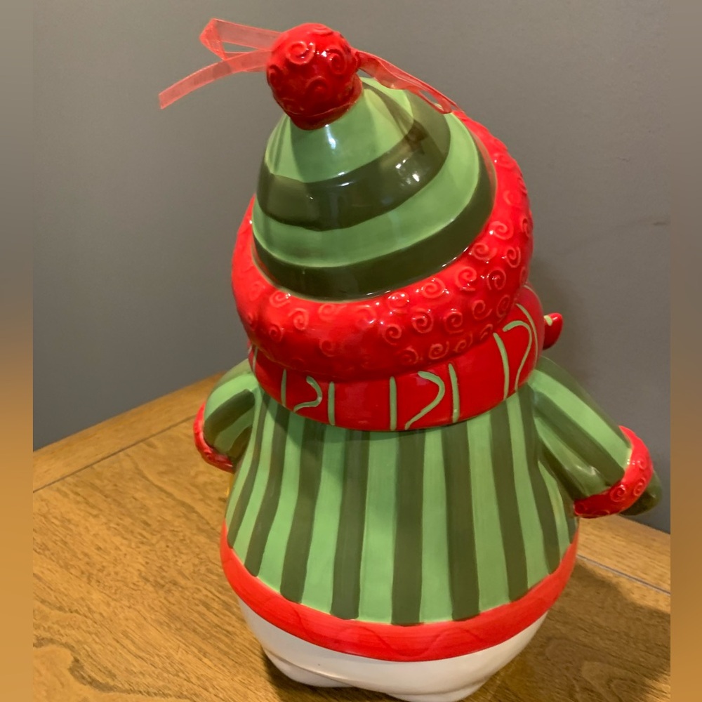 Fitz and Floyd Holiday Folk Snowman Cookie Jar, Great Condition, Adorable! - Picture 5 of 10